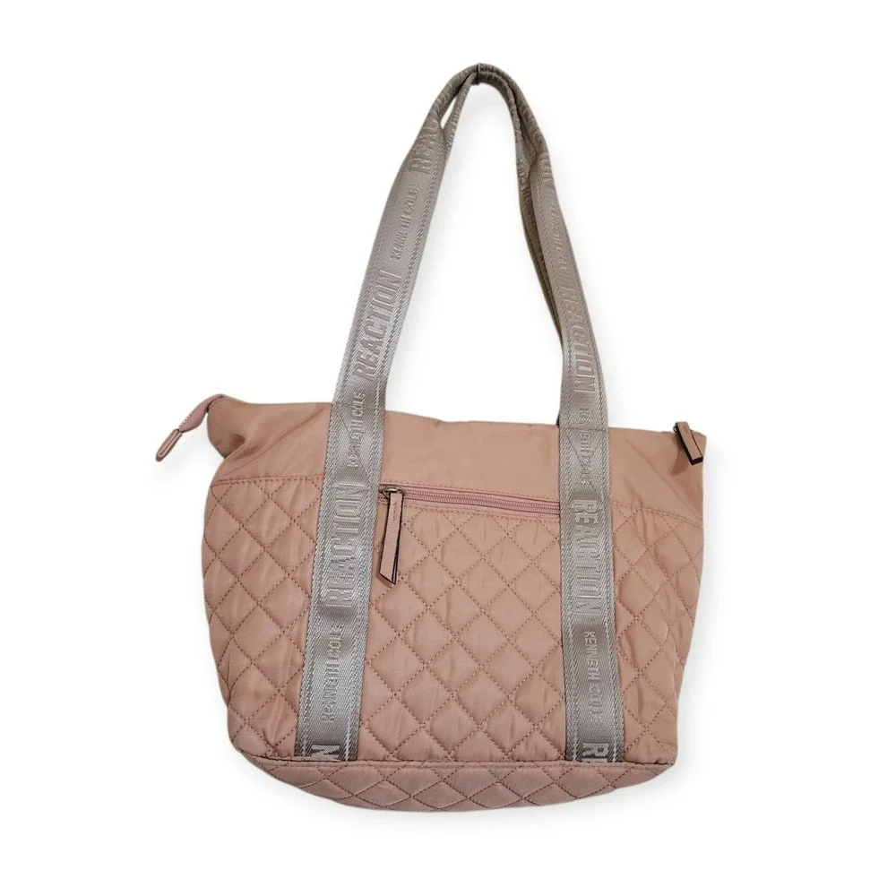 Kenneth Cole Reaction Women OS Quilted Nylon Tote Pouch Set Pink Travel Coquette